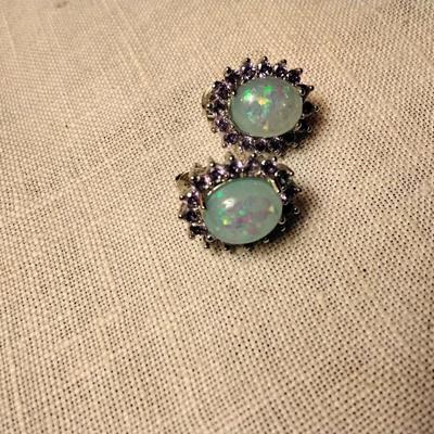 Gorgeous Opal and Amethyst Earrings