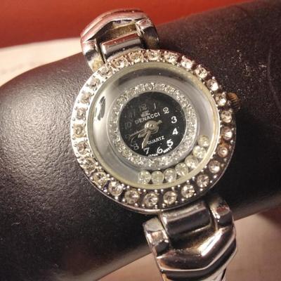 Vintage Denacci Bracelet Watch With Floating Crystals