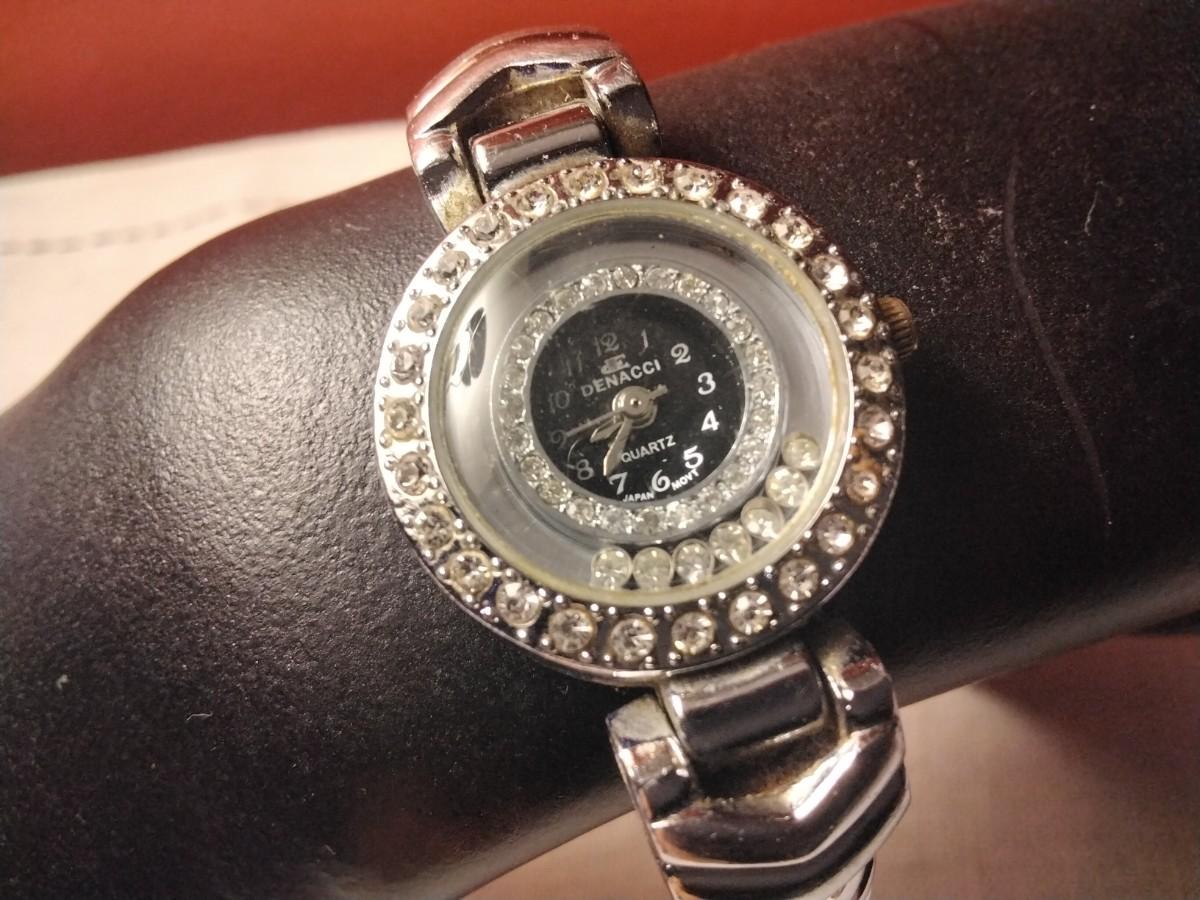 Vintage Denacci Bracelet Watch With Floating Crystals | EstateSales.org