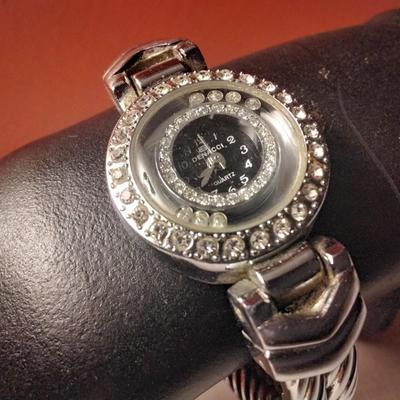 Vintage Denacci Bracelet Watch With Floating Crystals