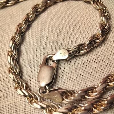 26" Solid Sterling Silver  Italian Necklace