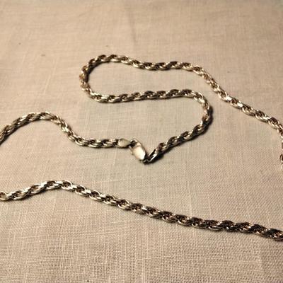 26" Solid Sterling Silver  Italian Necklace