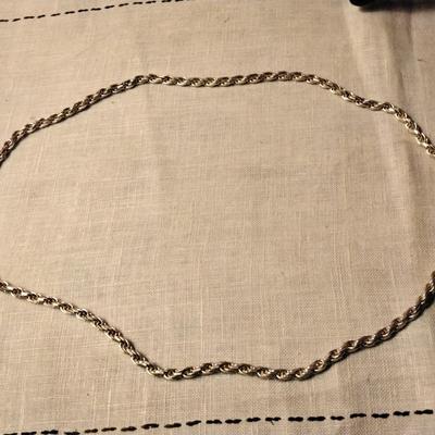 26" Solid Sterling Silver  Italian Necklace