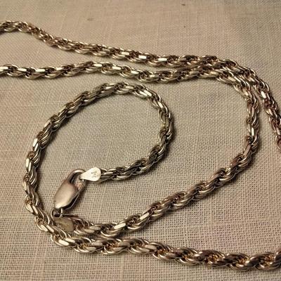 26" Solid Sterling Silver  Italian Necklace