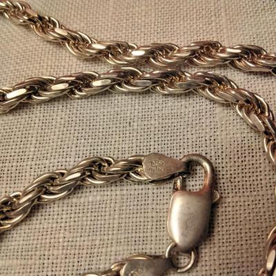 26" Solid Sterling Silver  Italian Necklace