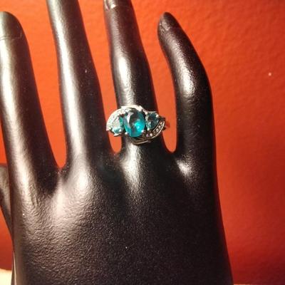 London Blue Topaz Sterling Silver Size 7