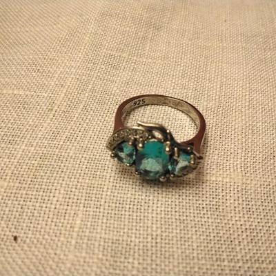 London Blue Topaz Sterling Silver Size 7