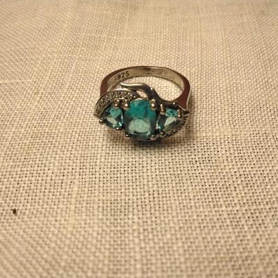 London Blue Topaz Sterling Silver Size 7
