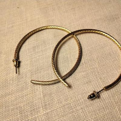 Beautiful Gold Tone Hoop Earring