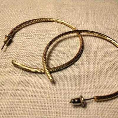 Beautiful Gold Tone Hoop Earring