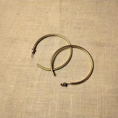 Beautiful Gold Tone Hoop Earring