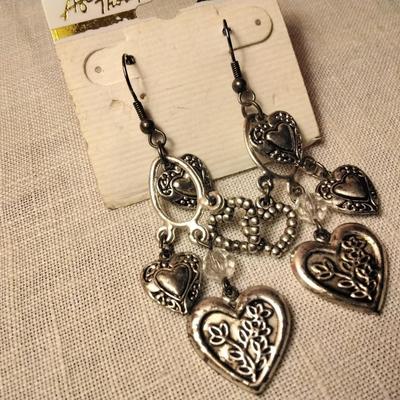 After Thoughts Heart Sterling Silver Dangle Earrings