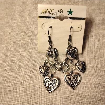 After Thoughts Heart Sterling Silver Dangle Earrings