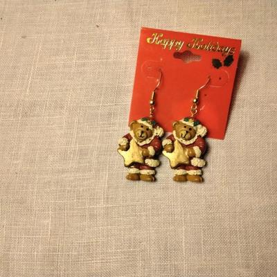Too Cute Teddy Bear Christmas Earrings