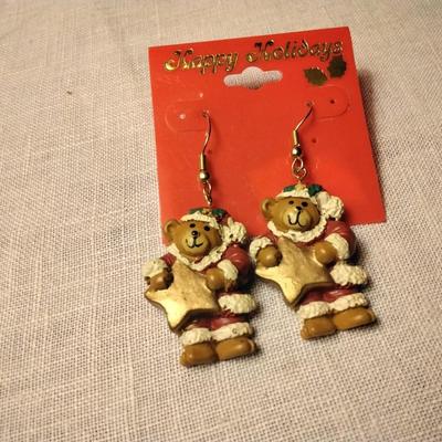 Too Cute Teddy Bear Christmas Earrings