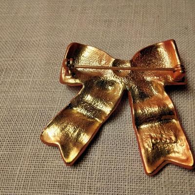 Vintage Christmas Bow Brooch