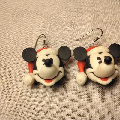 Santa Mickey Disney Earrings
