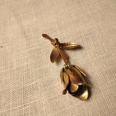 Goldtone Rose Brooch