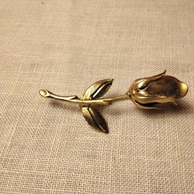 Goldtone Rose Brooch