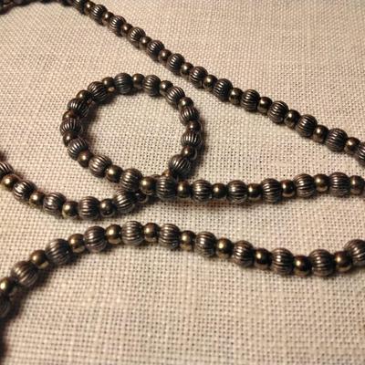 Silver and Bronze Bead Necklace