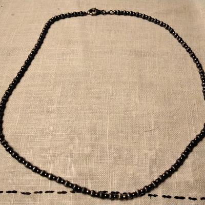 Silver and Bronze Bead Necklace