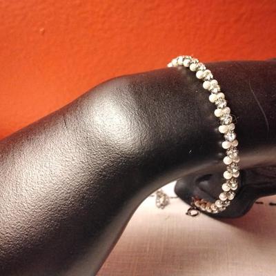 Seed Pearl and Sterling Silver Adjustable Length Bracelet