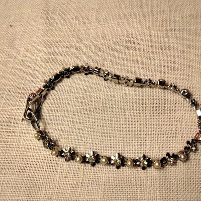 7" Seed Pearl and CZ Bracelet