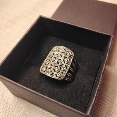 Marcasite Sterling Silver Ring Size 7.5