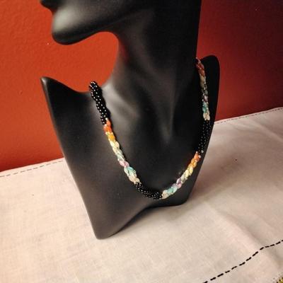 Stunning Vintage 22" Mother of Pearl Rainbow Necklace