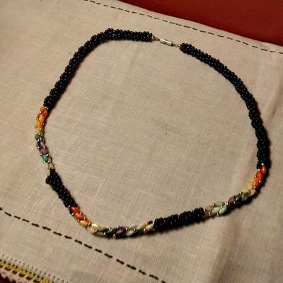 Stunning Vintage 22" Mother of Pearl Rainbow Necklace