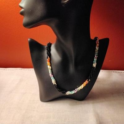 Stunning Vintage 22" Mother of Pearl Rainbow Necklace