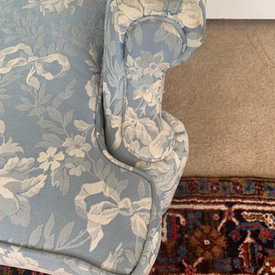 PAIR of TWO Queen Anneâ€™s High Back Upholstered Chairs