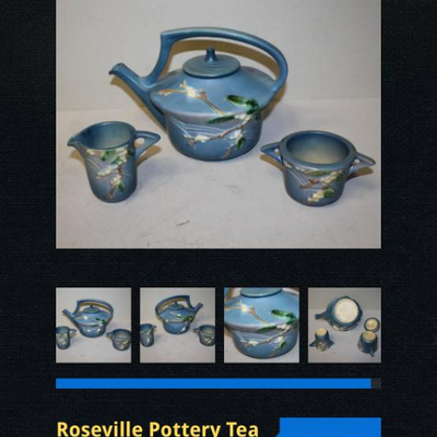 Collectible Roseville Pottery Tea Set