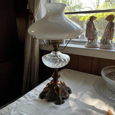 Vintage Copper and Glass Lamp