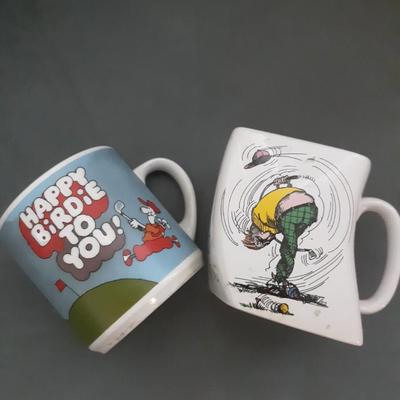 Vintage Golf Mugs- Ernie Thomsen  Enesco