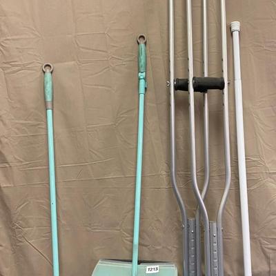 Crutches and broom