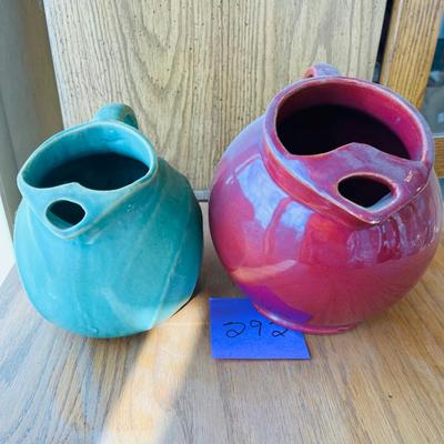 Lot of 2 Yelloware Vintage Pitchers
