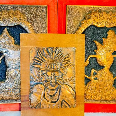 Trio of Hammered Metal Wall Art (FR-JM)