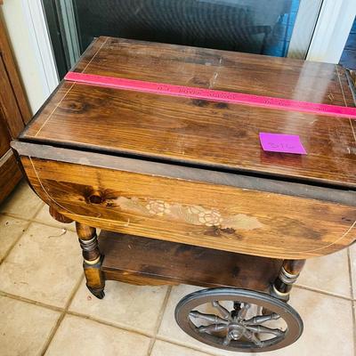 Inlaid wood vintage Tea cart