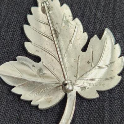 TIFFANY & CO STERLING LEAF PIN