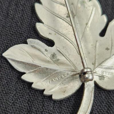 TIFFANY & CO STERLING LEAF PIN
