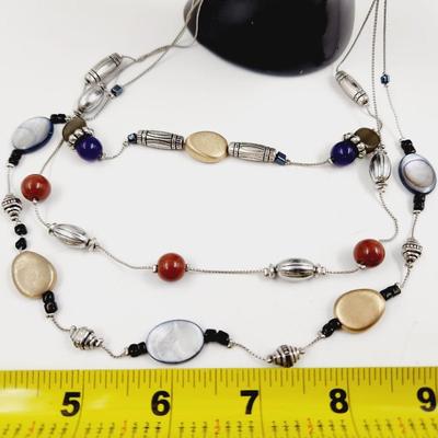 BEAUTIFUL HAND BLOWN GLASS MULTI TONED NECKLACE