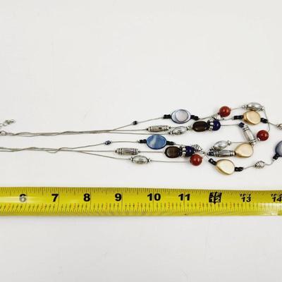 BEAUTIFUL HAND BLOWN GLASS MULTI TONED NECKLACE