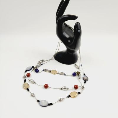 BEAUTIFUL HAND BLOWN GLASS MULTI TONED NECKLACE