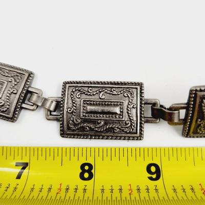 VINTAGE SILVER TONED METAL BELLY CHAIN