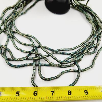 ECLECTIC WOOD BEAD LIQUID NECKLACE