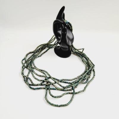 ECLECTIC WOOD BEAD LIQUID NECKLACE