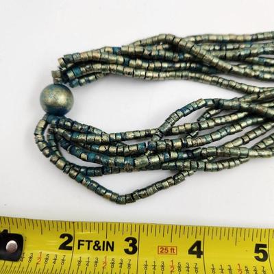 ECLECTIC WOOD BEAD LIQUID NECKLACE