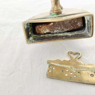 8216 Antique Brass Flat Iron Dated 1786