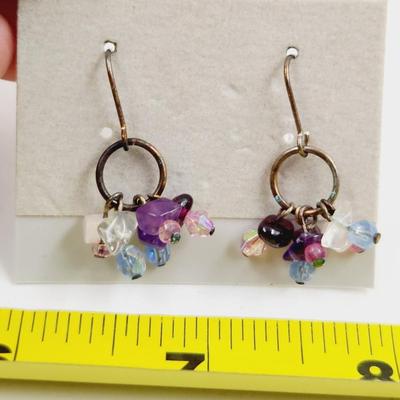 STERLING SILVER MULTI STONE EARRING SET